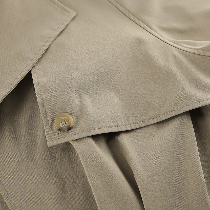 Cropped Double Breasted Trench Jacket