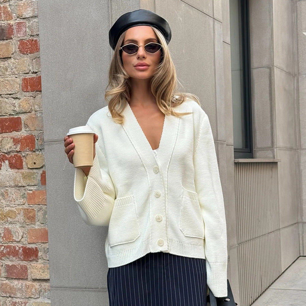 Loose Knit Button Cardigan