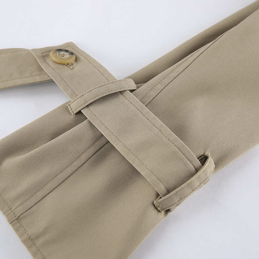 Cropped Double Breasted Trench Jacket