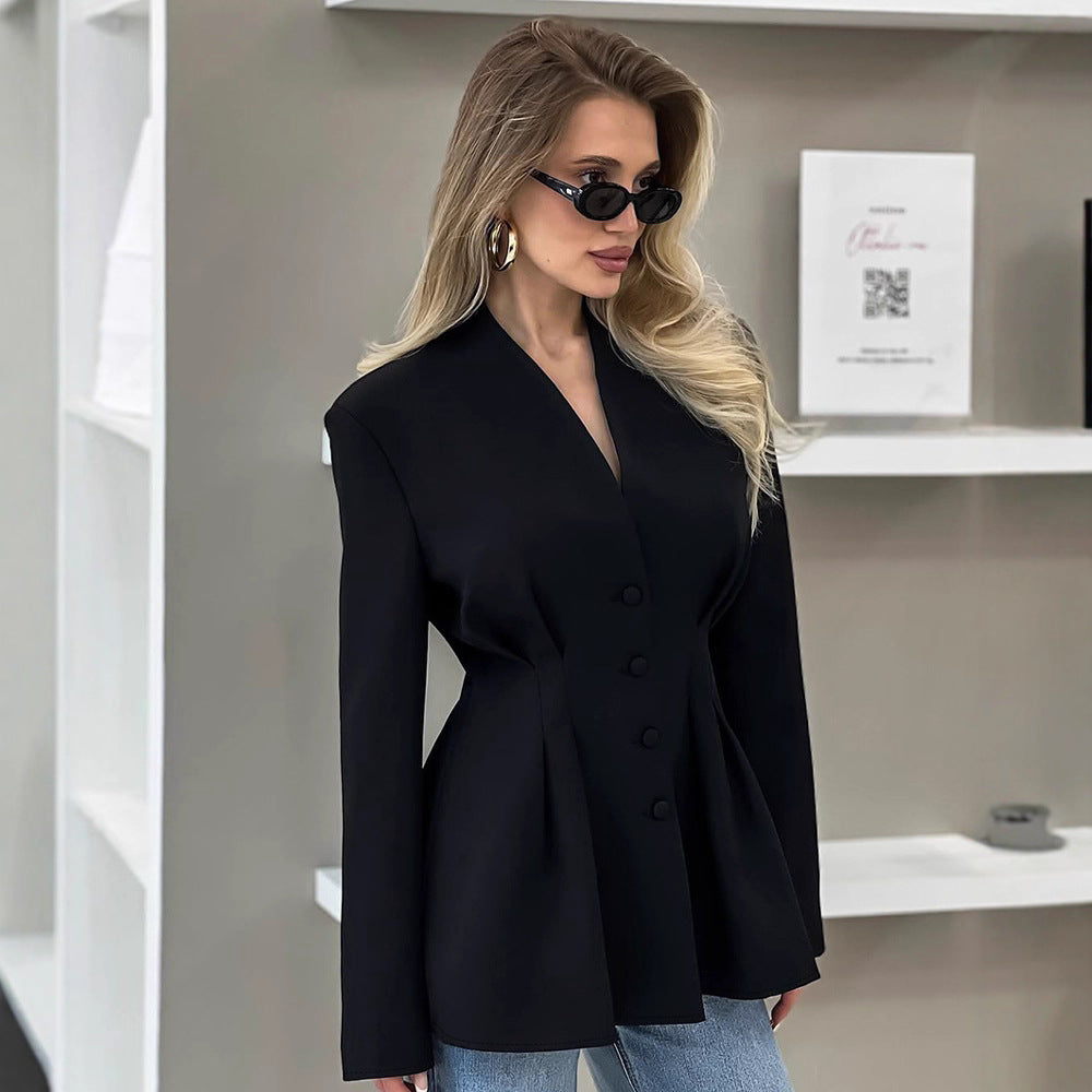 Tailored Pleated Blazer
