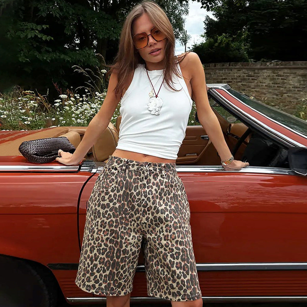 Leopard Bermuda Shorts
