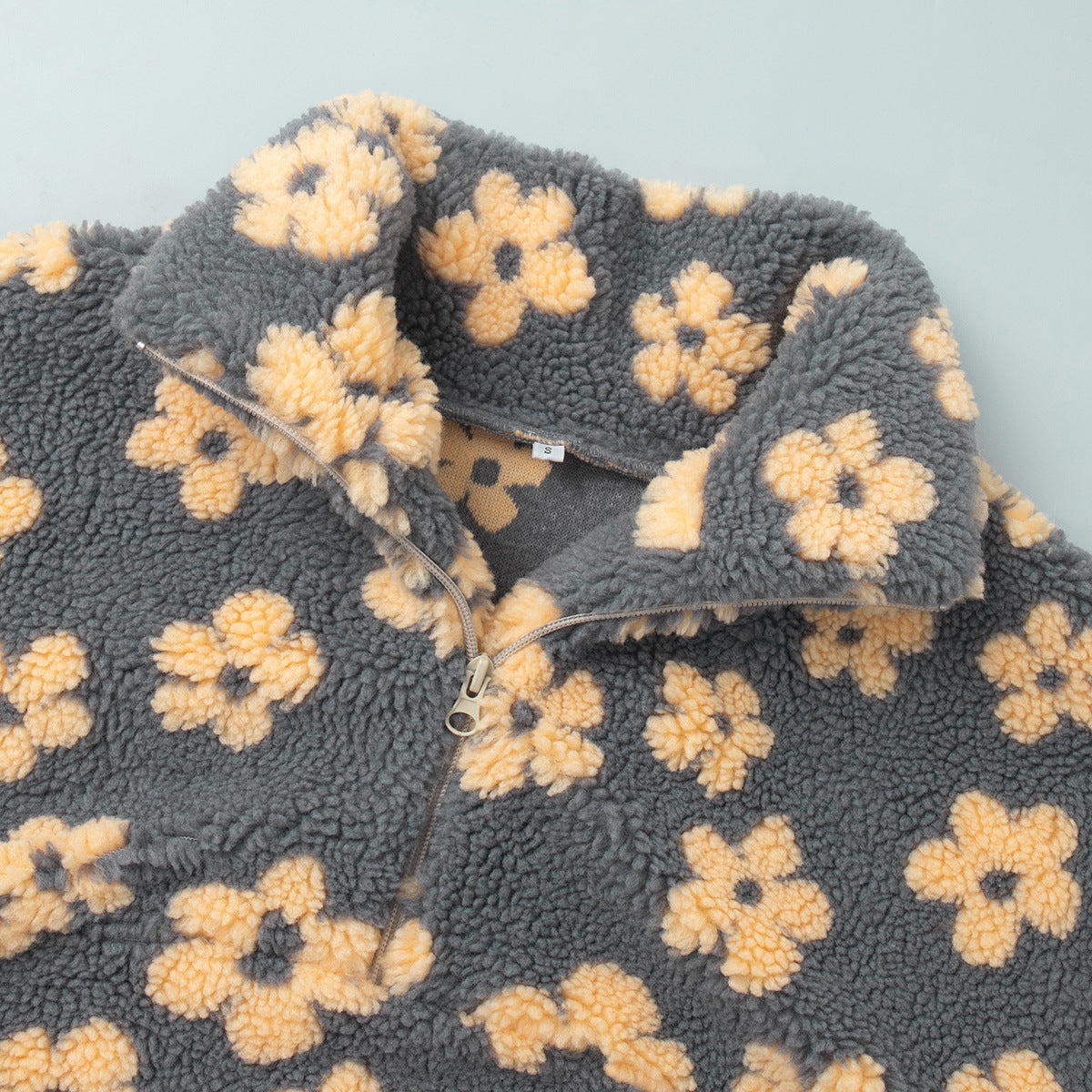 Floral Fleece Quarter Zip Pullover
