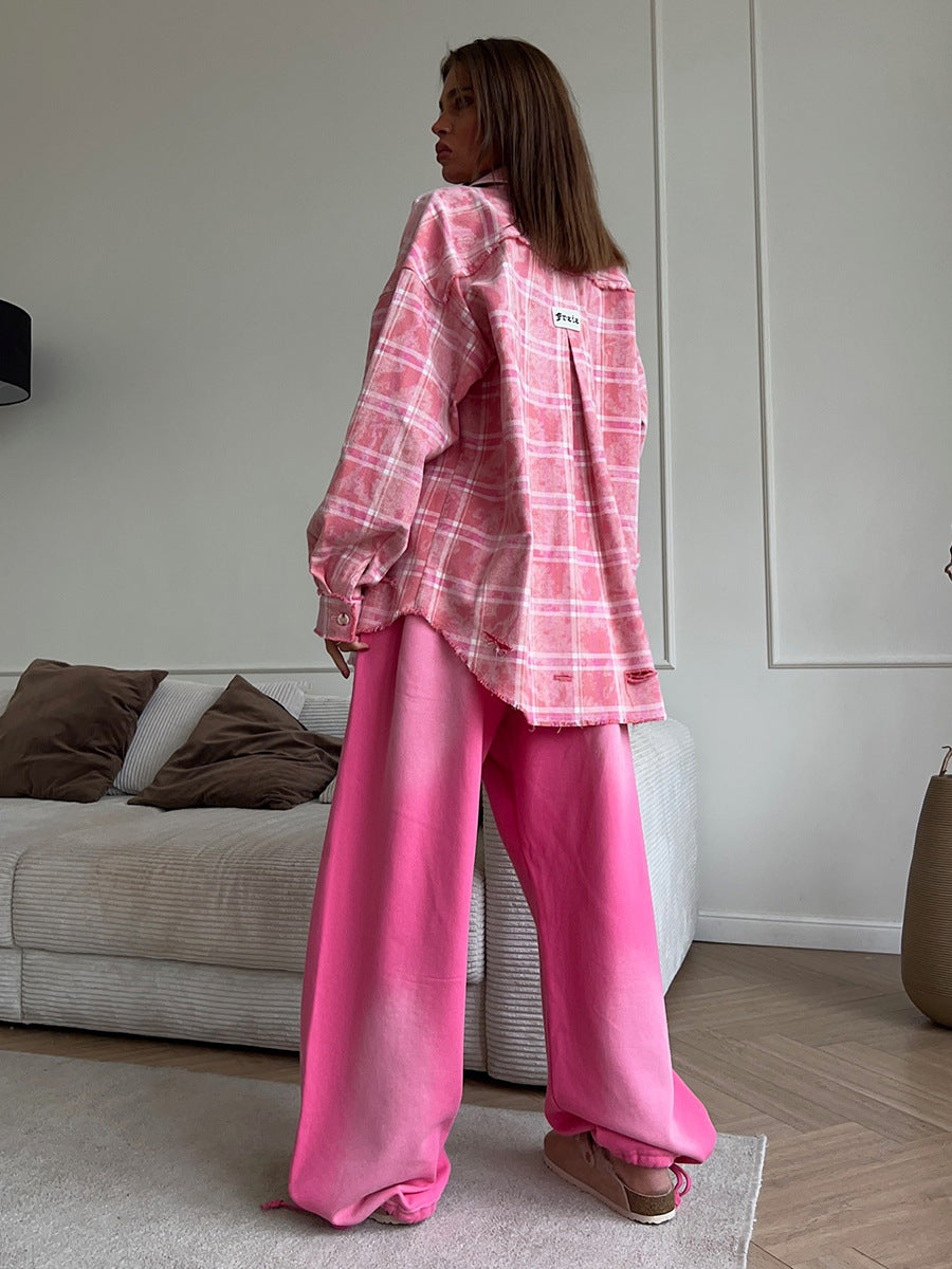 Plaid Oversized Button-Up Shirt