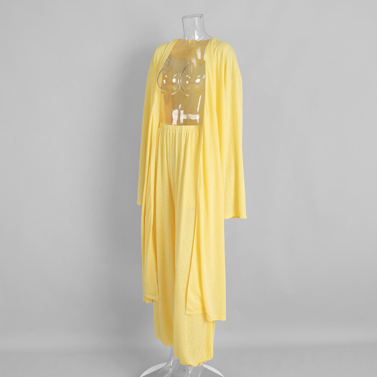 Long Cardigan & Wide-Leg Pants Set