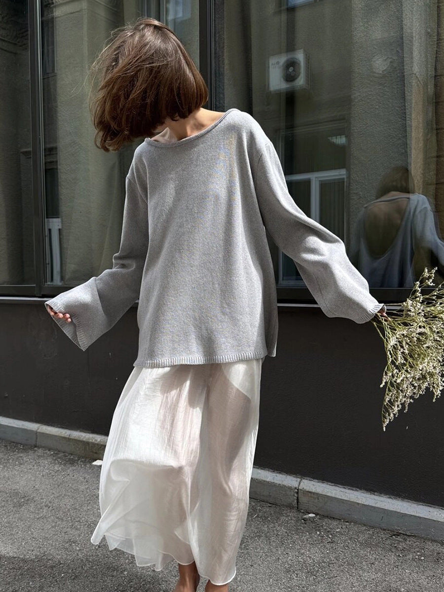 Open Back Knit Pullover