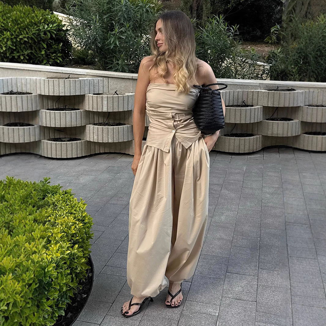 Wide Leg Balloon Trousers