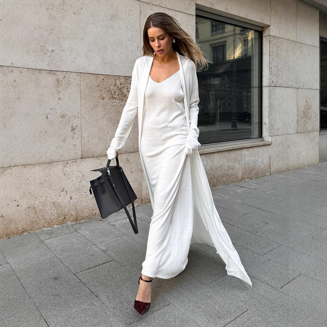 Knitted Maxi Dress & Longline Cardigan Set
