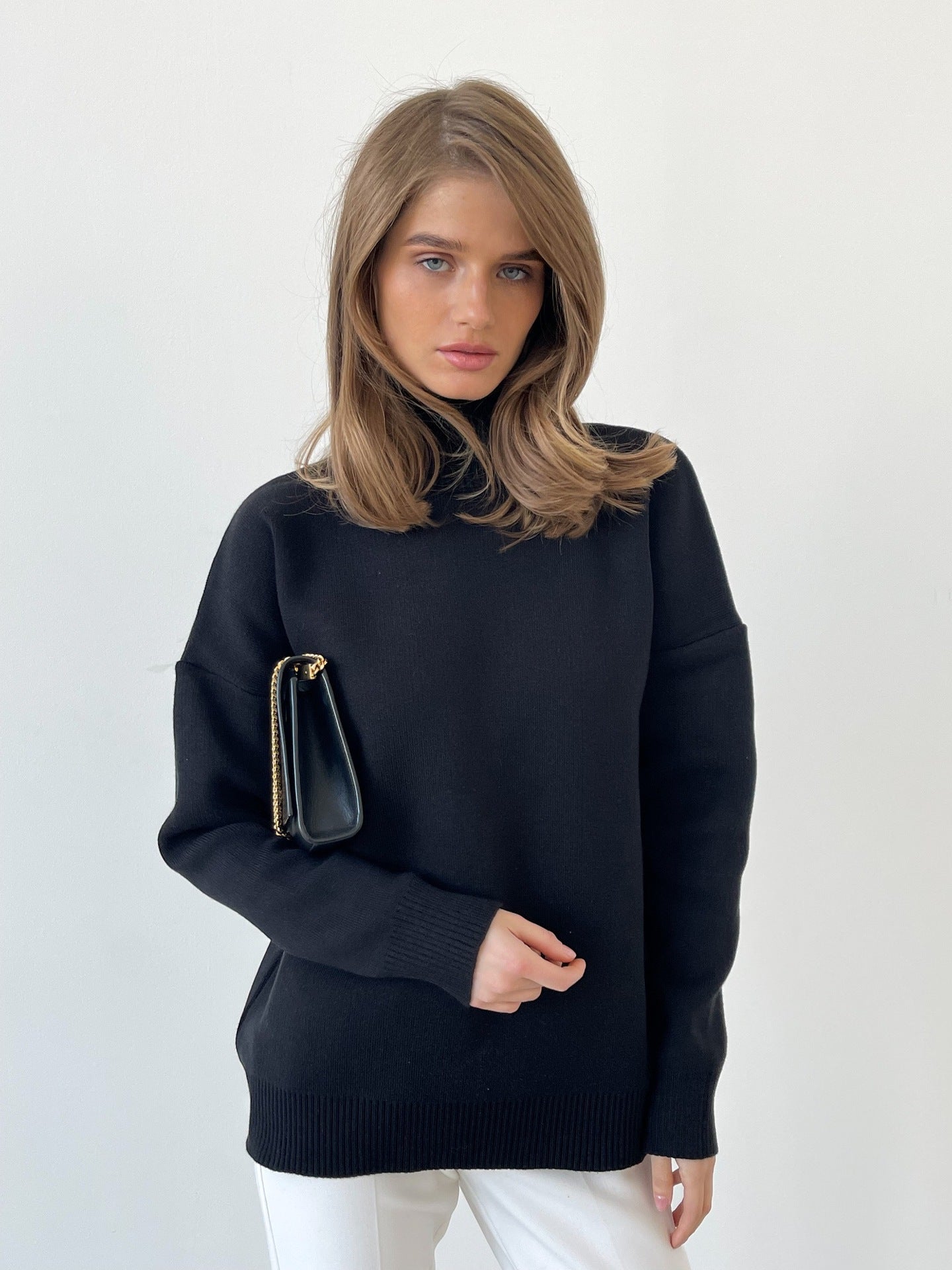 Mock Neck Knit Sweater