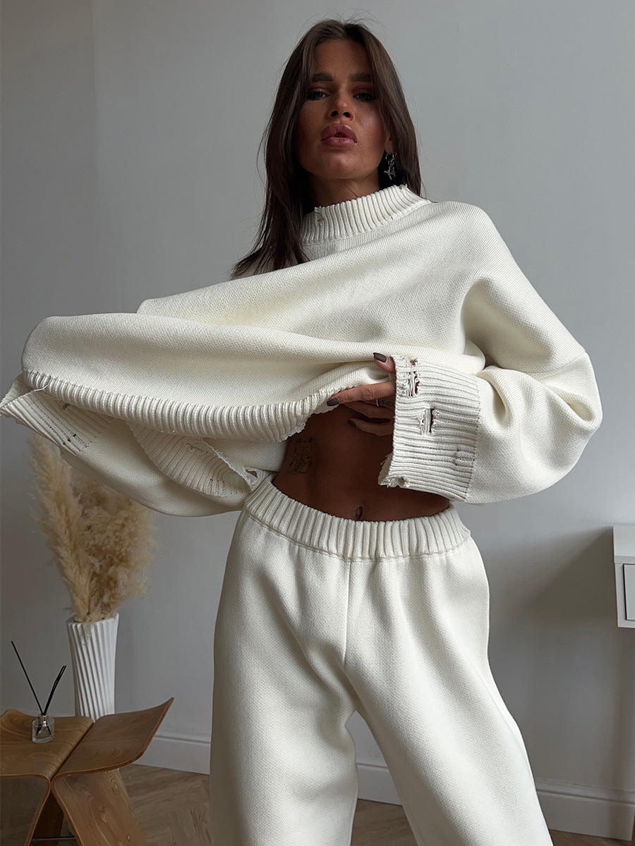 Distressed Knit Oversized Set