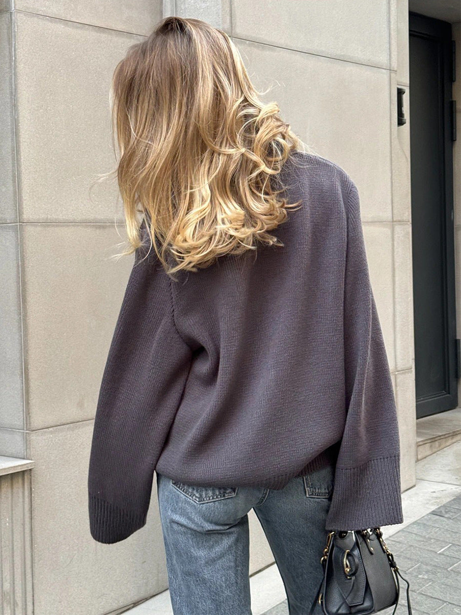 Loose Knit Button Cardigan