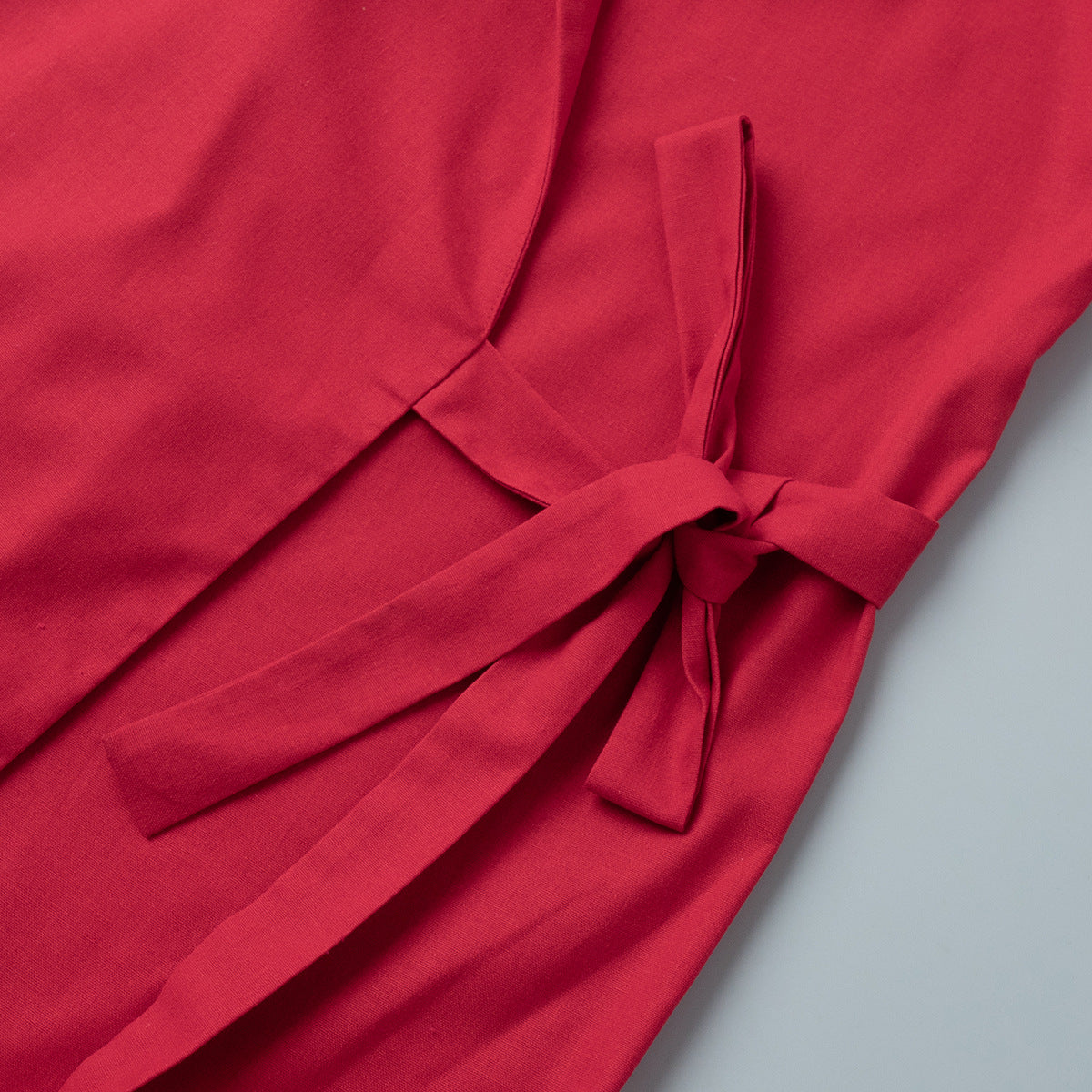 Tie-Waist Cotton Linen Maxi Dress