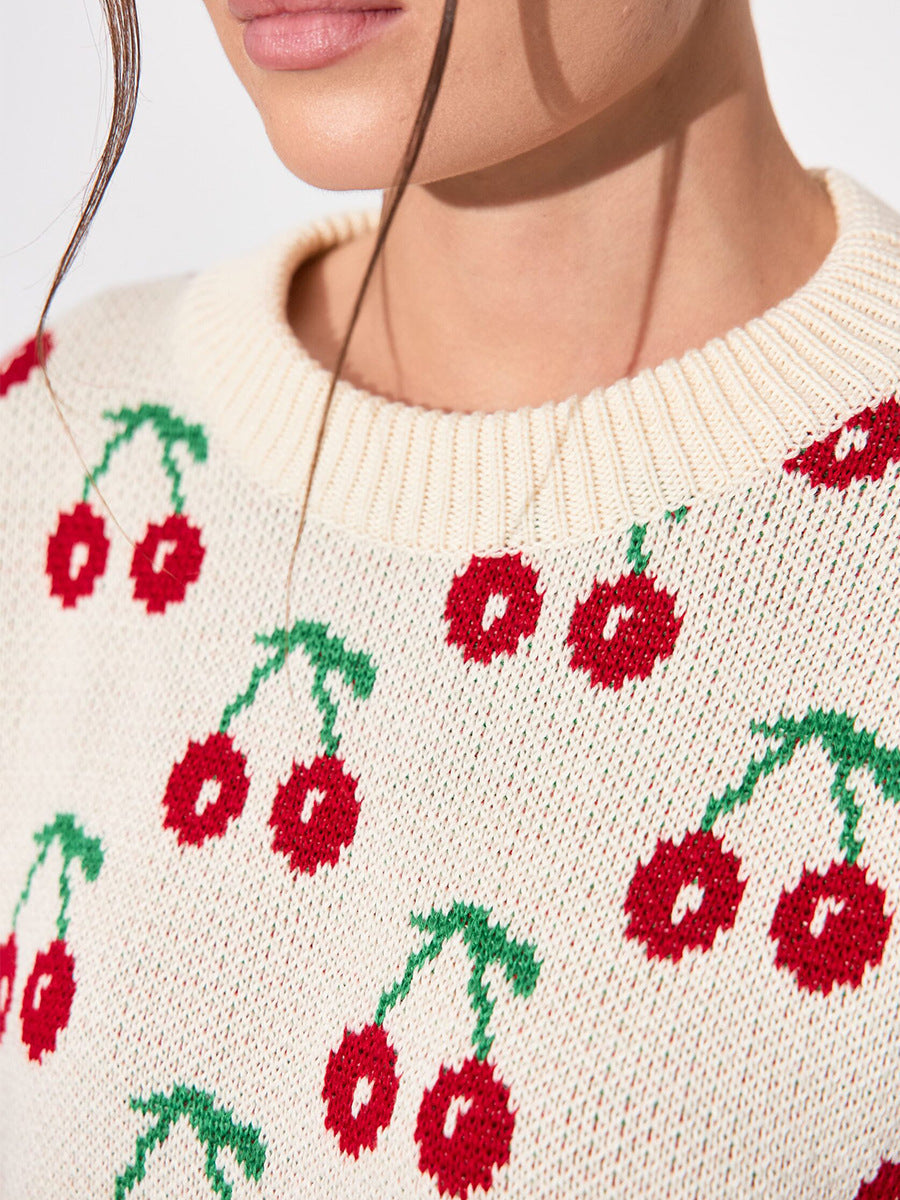 Cherry Knit Oversized Sweater