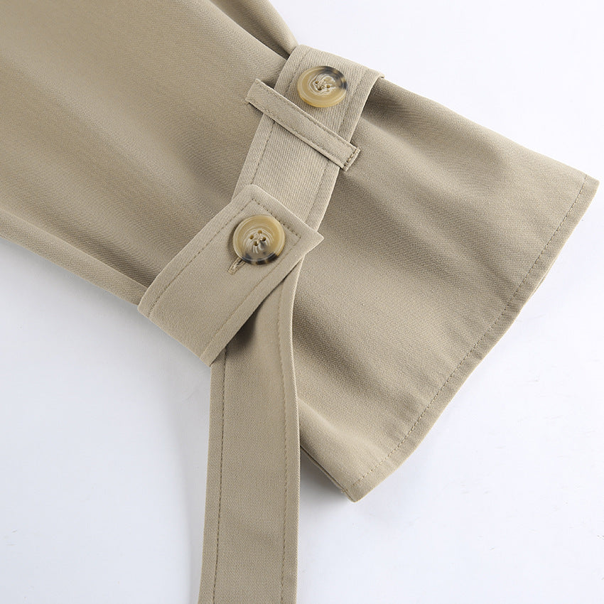 Cropped Double Breasted Trench Jacket