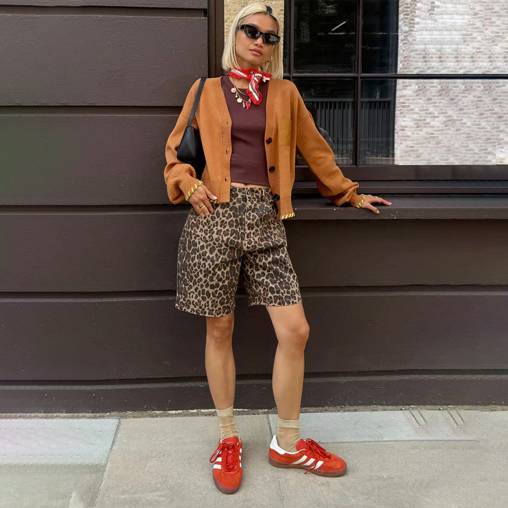 Leopard Bermuda Shorts
