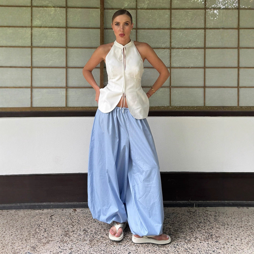 Wide Leg Balloon Trousers