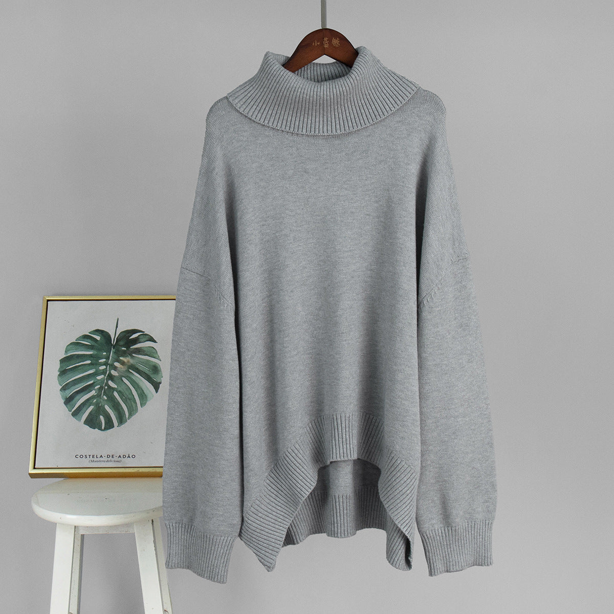Turtleneck Knit Sweater & Skirt Set