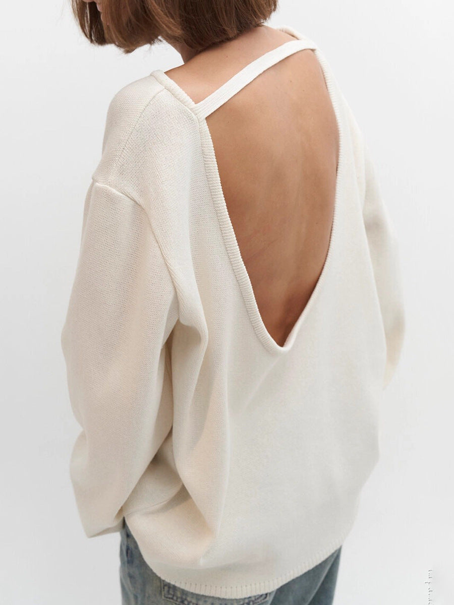 Open Back Knit Pullover
