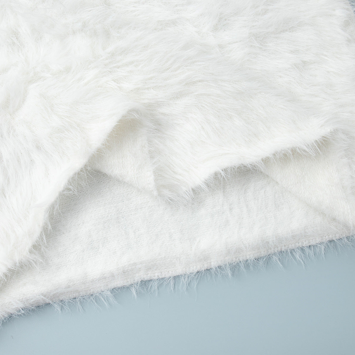 Faux Fur Knit Midi Skirt