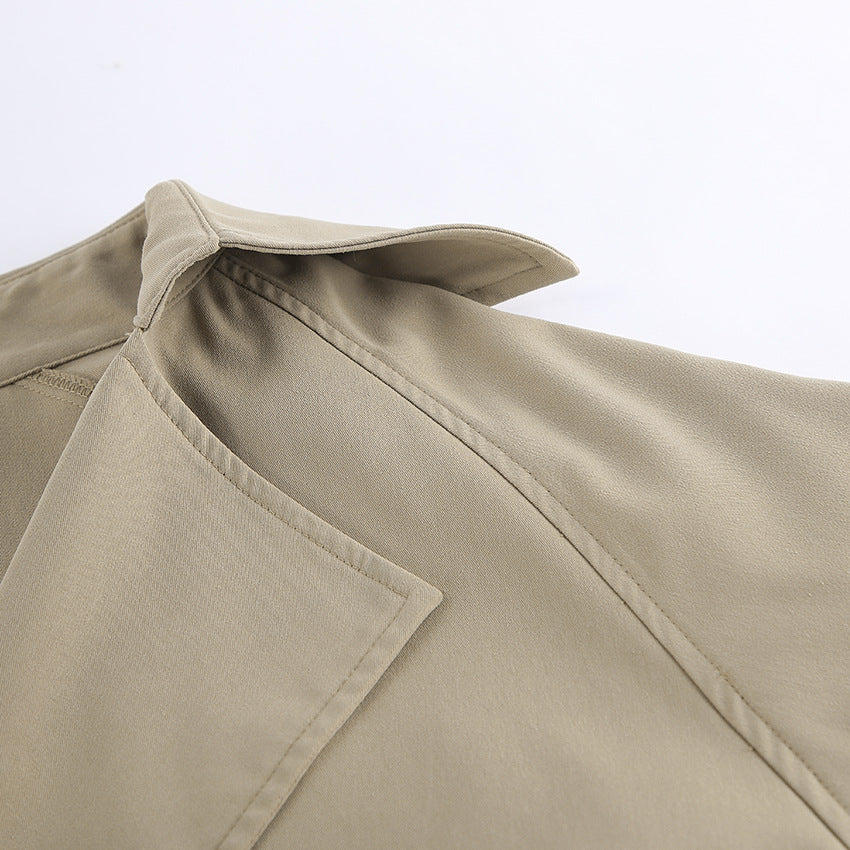 Cropped Double Breasted Trench Jacket