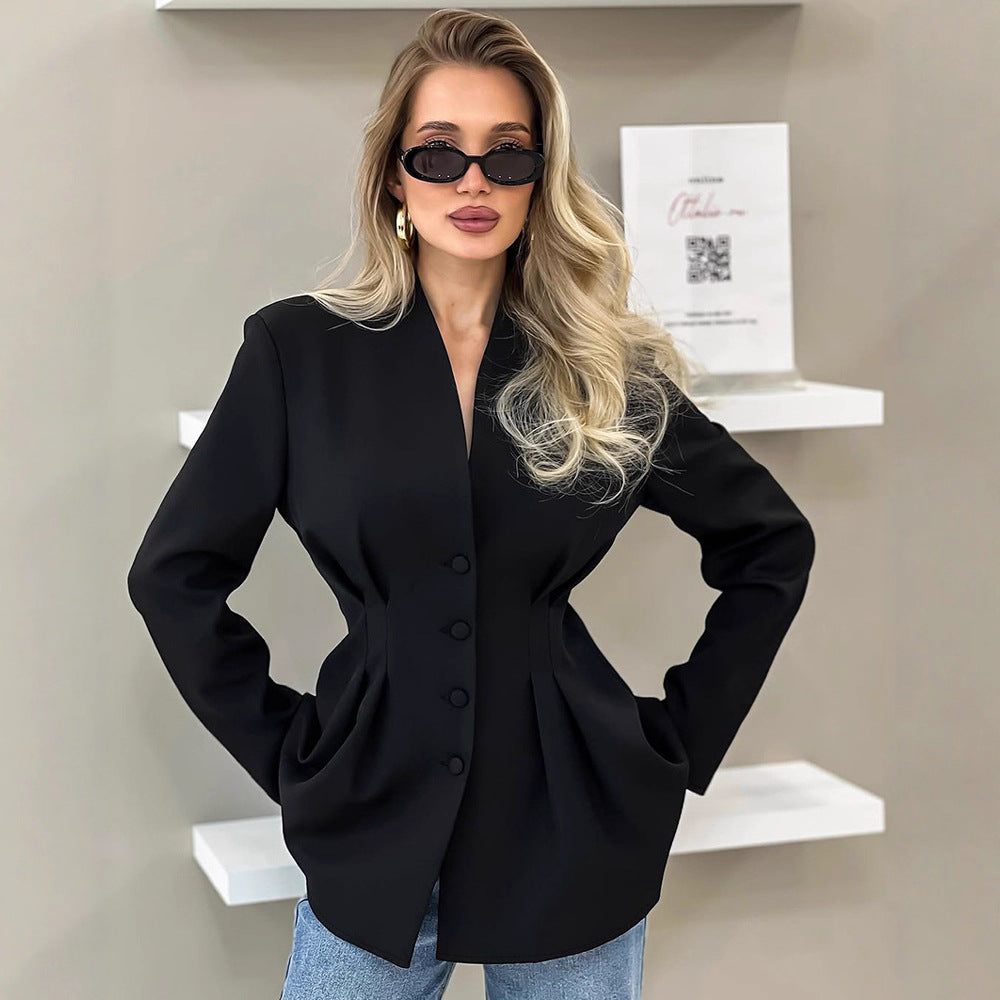 Tailored Pleated Blazer