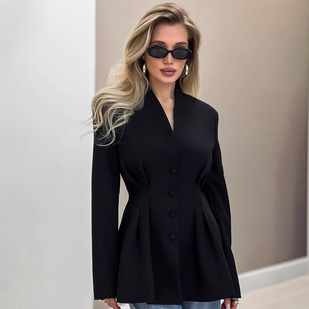 Tailored Pleated Blazer