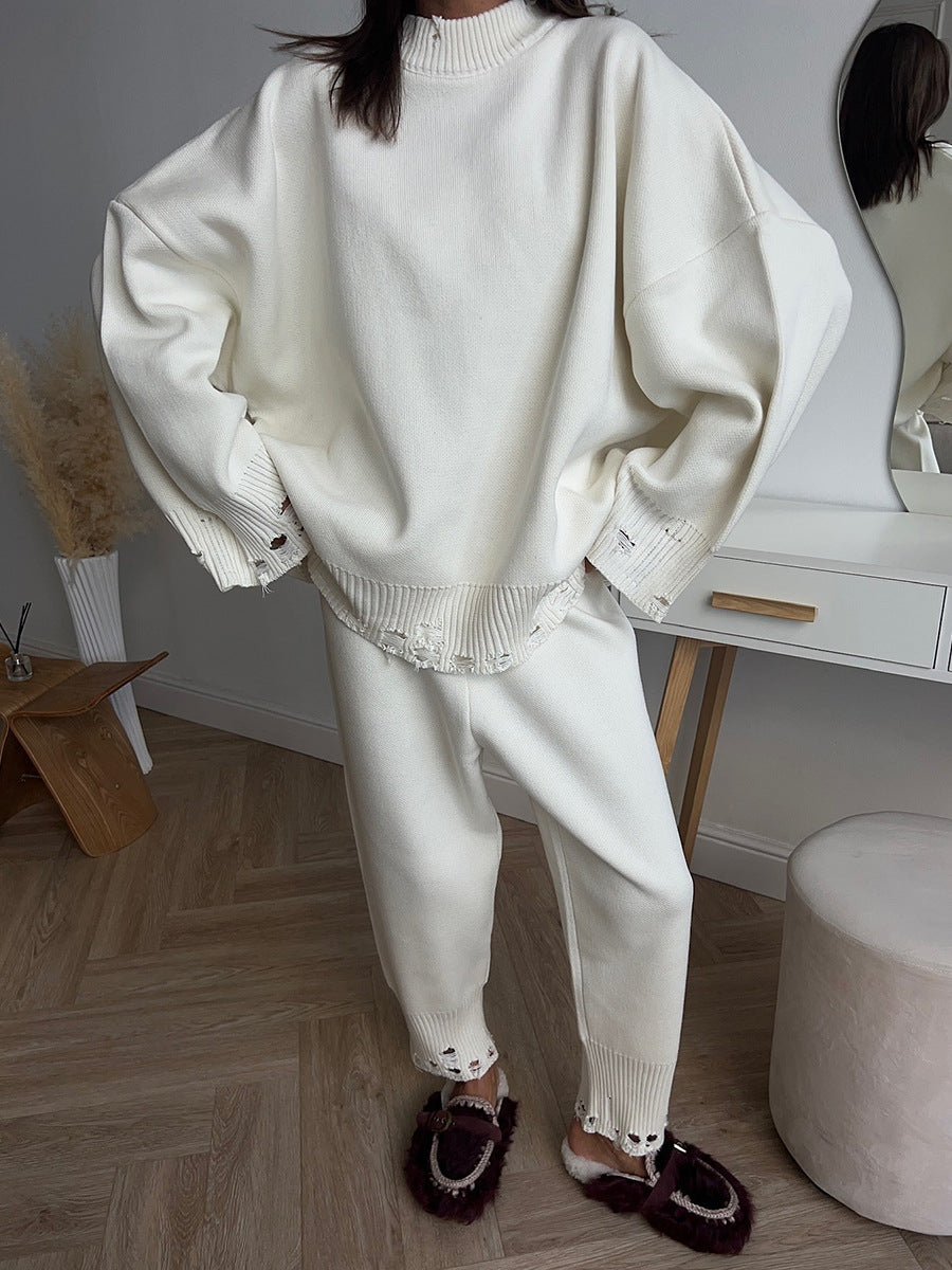 Distressed Knit Oversized Set
