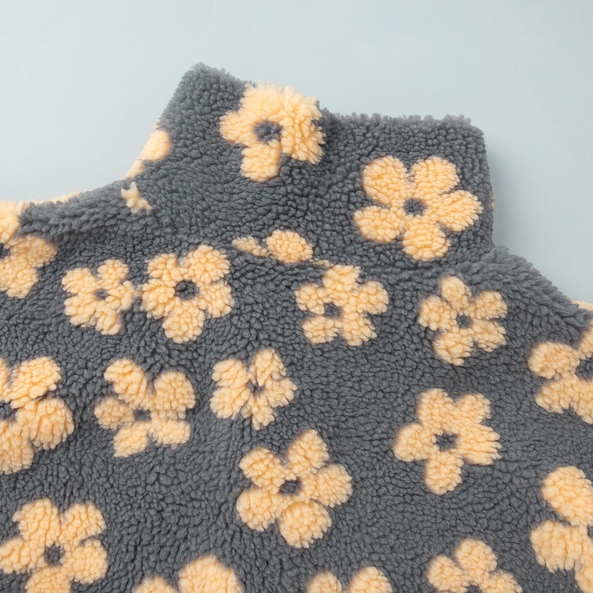 Floral Fleece Quarter Zip Pullover