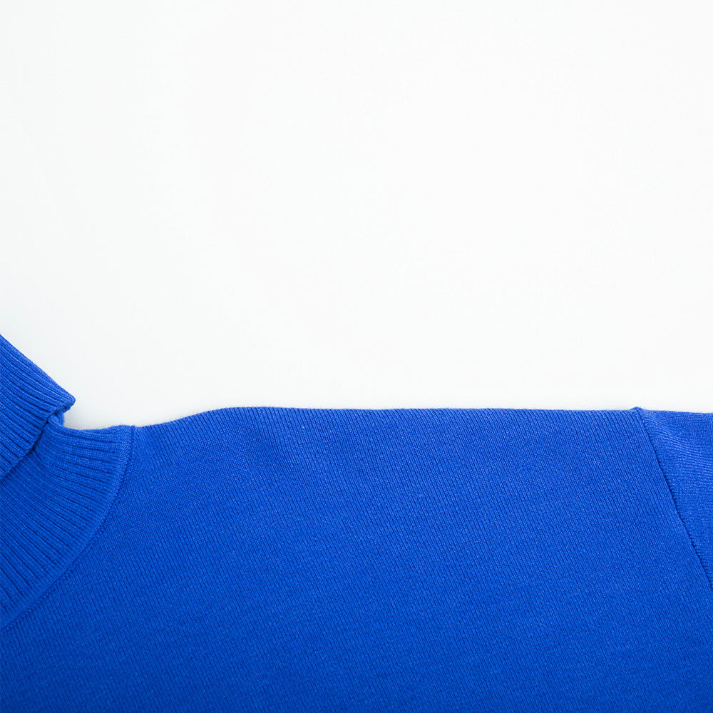 High Neck Side-Slit Knit Sweater
