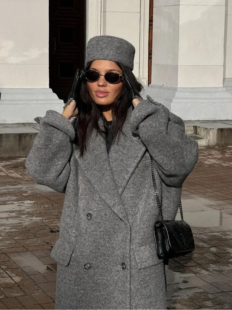 Double Breasted Long Wool Coat