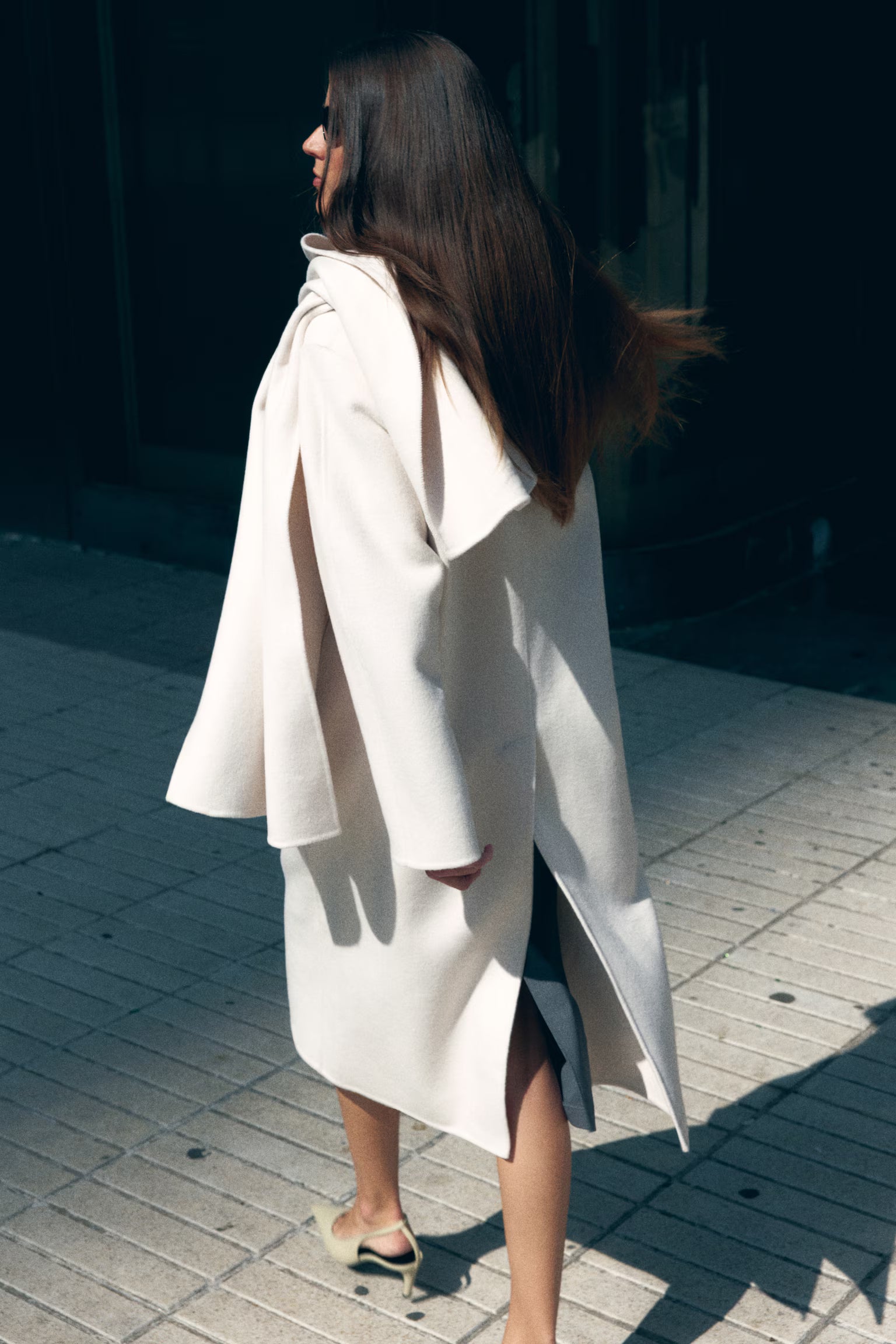Wool-Blend Scarf Collar Coat