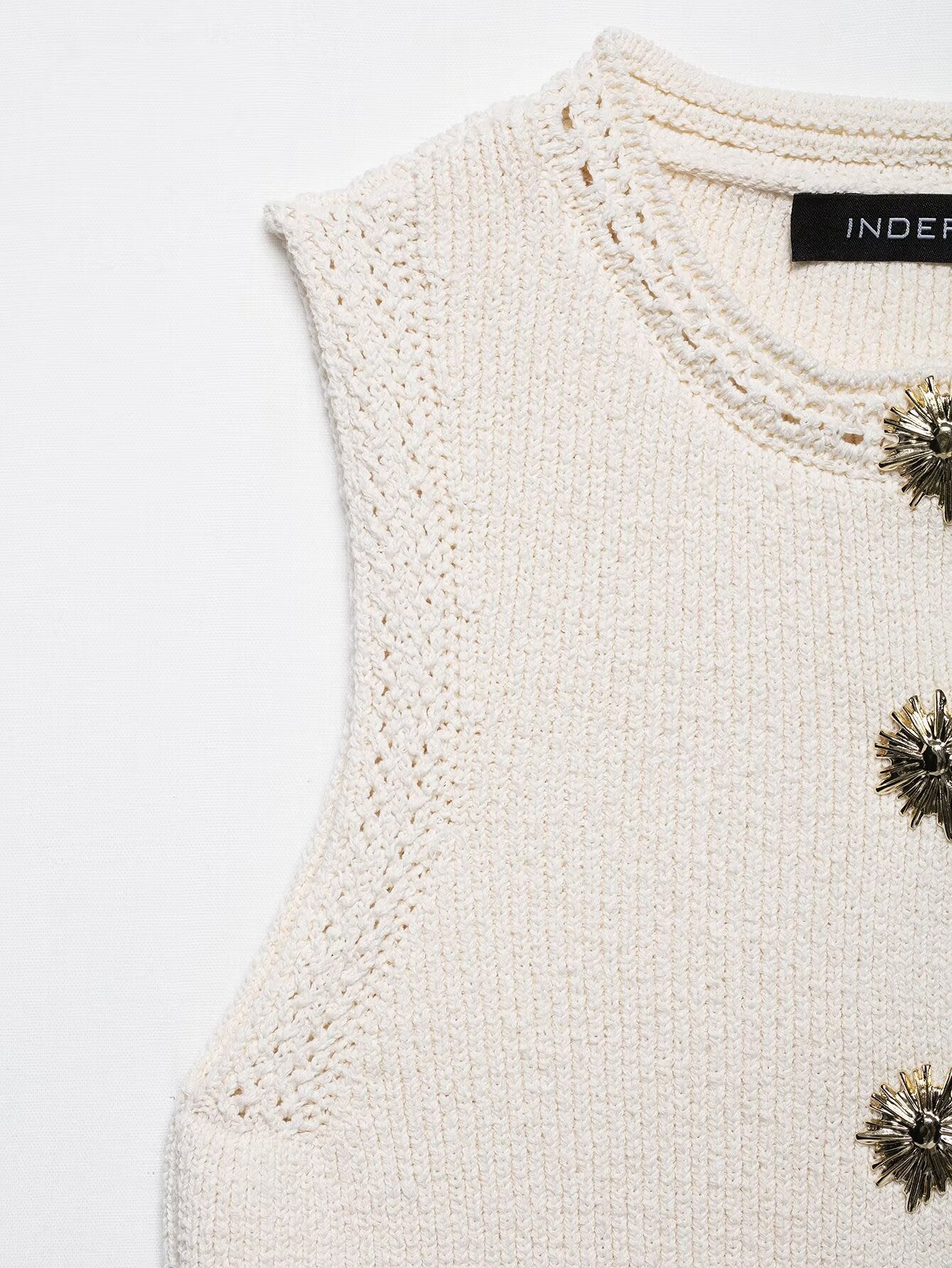 Gold Button Knit Vest