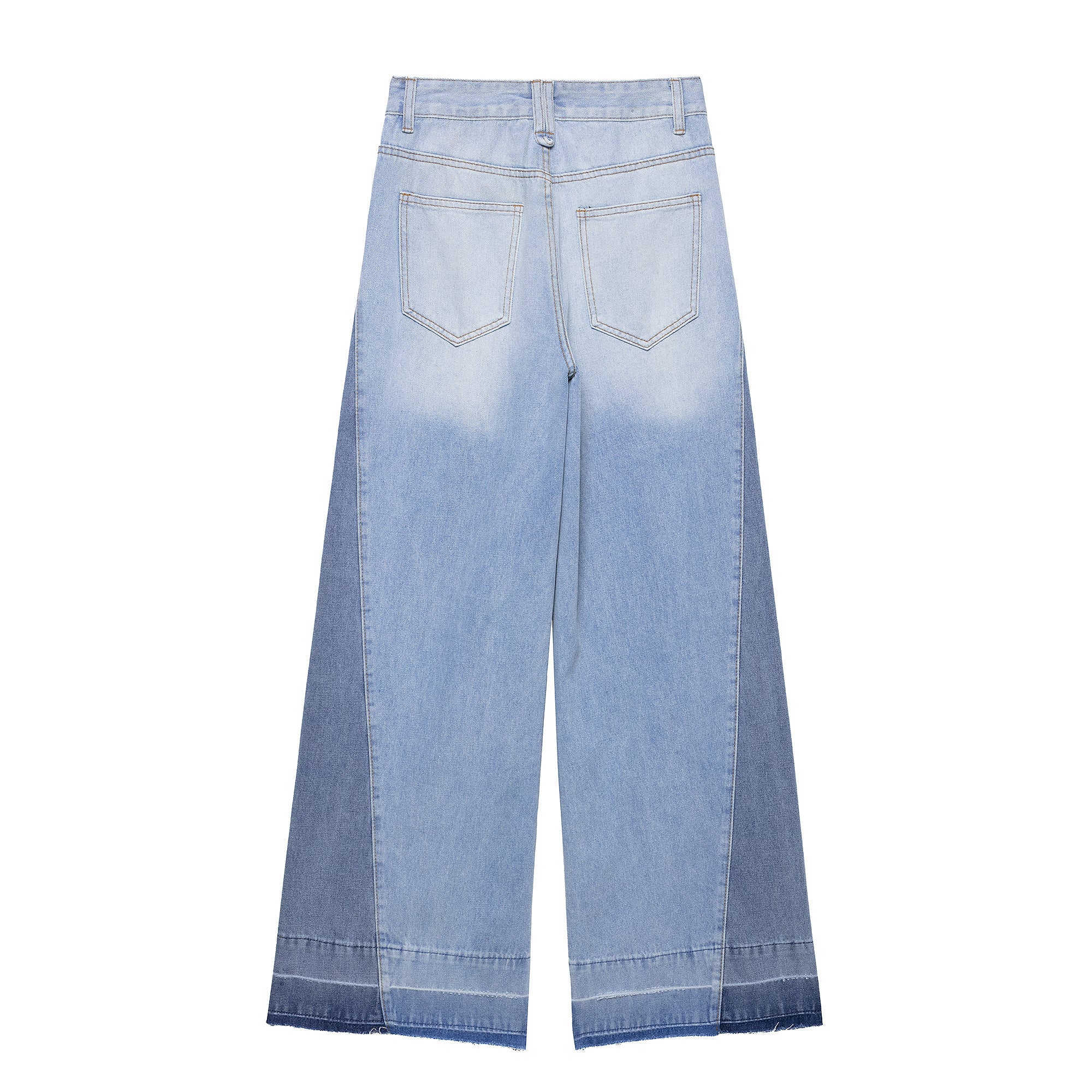Two Tone Wide Leg Jeans