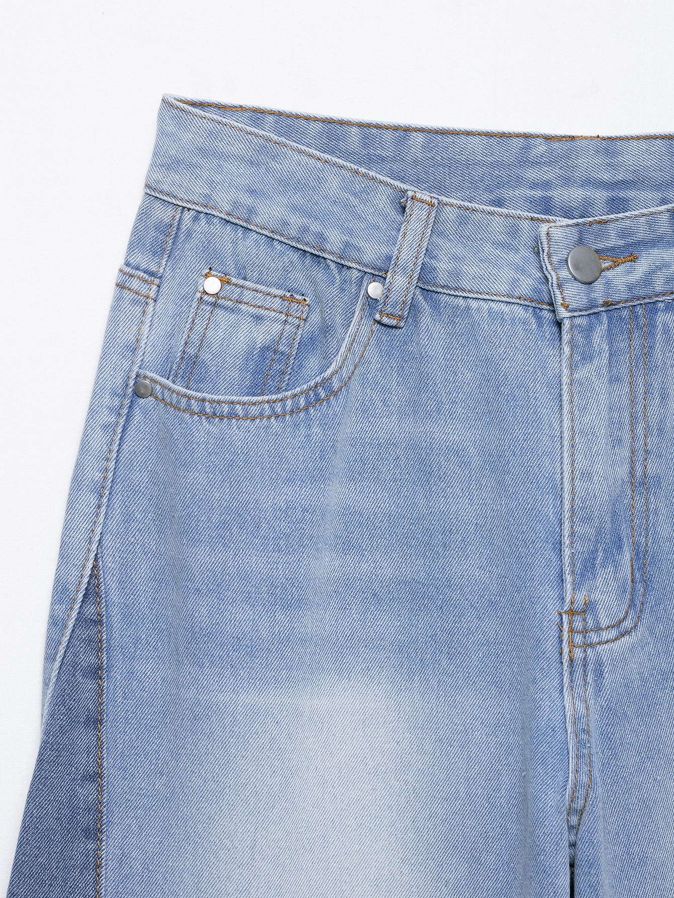 Two Tone Wide Leg Jeans