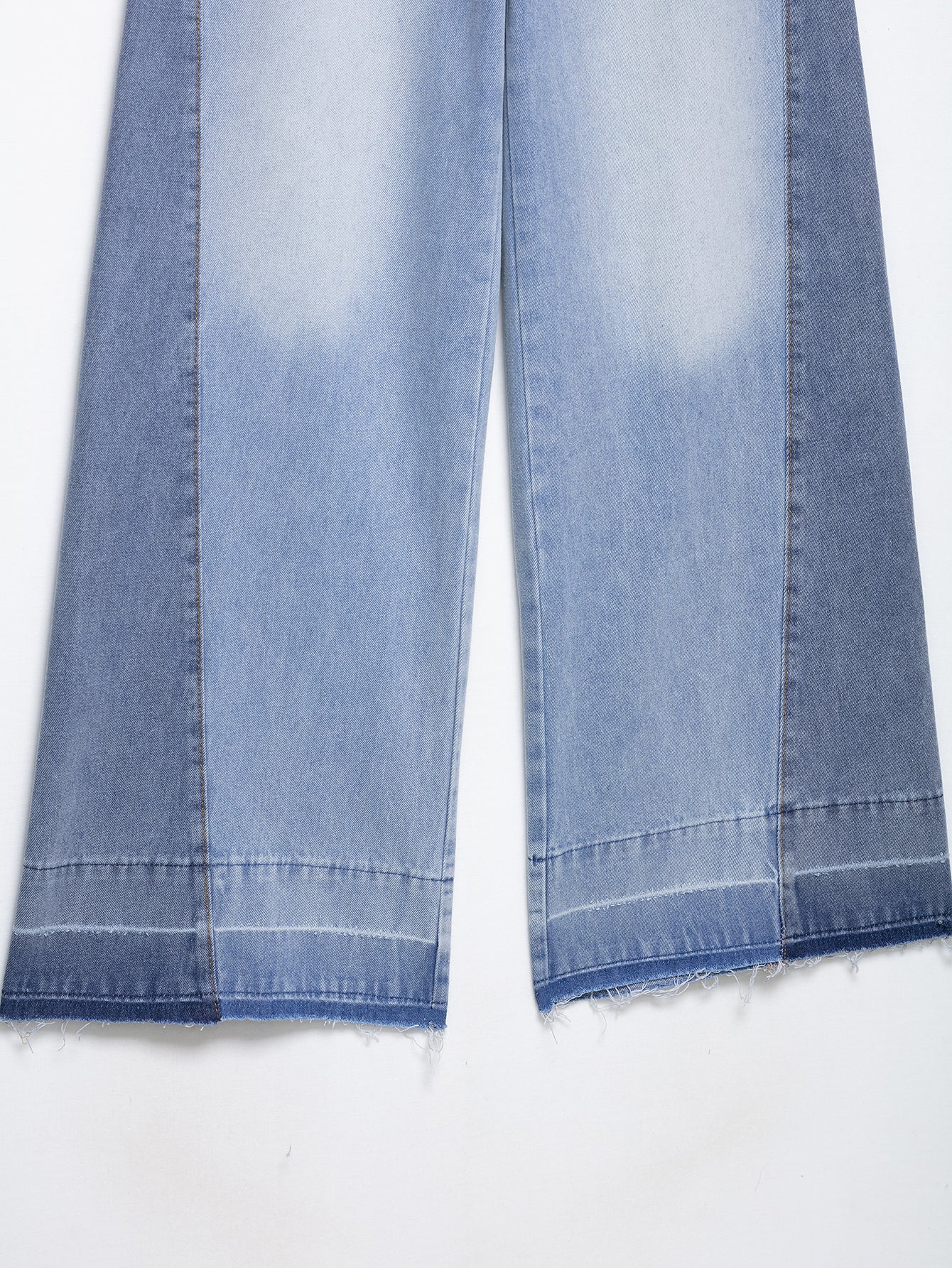 Two Tone Wide Leg Jeans