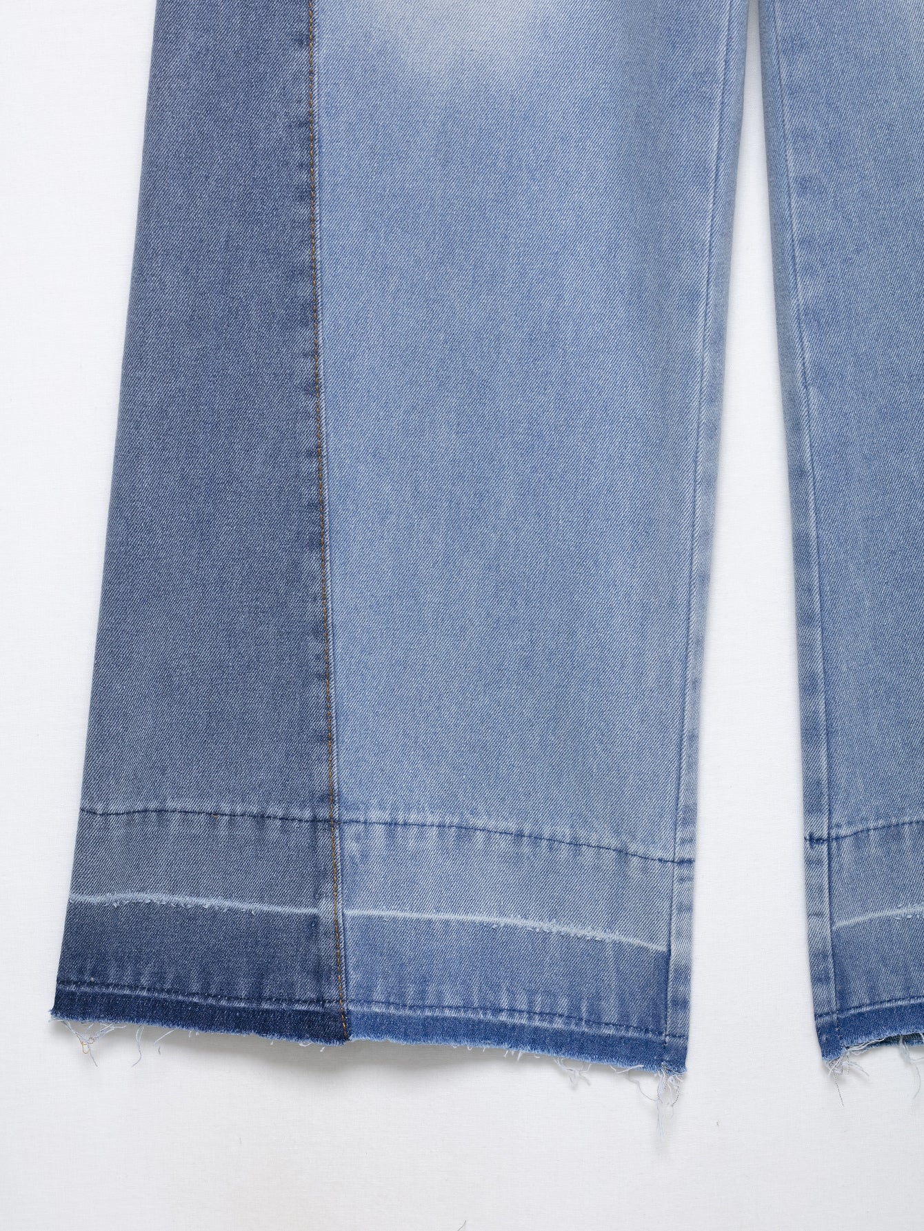 Two Tone Wide Leg Jeans