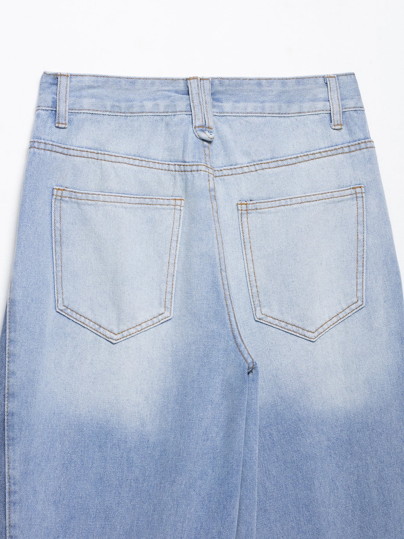 Two Tone Wide Leg Jeans