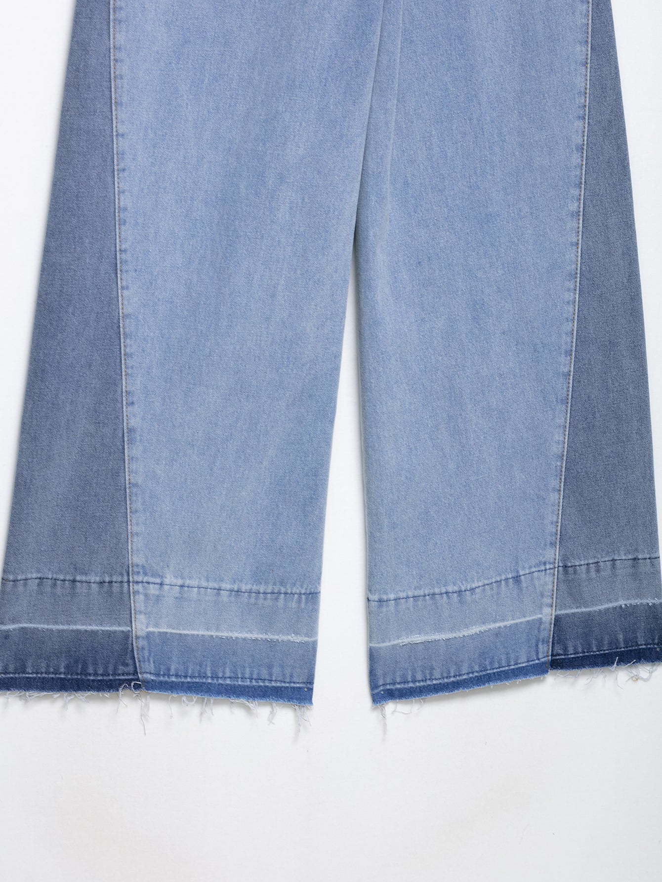Two Tone Wide Leg Jeans