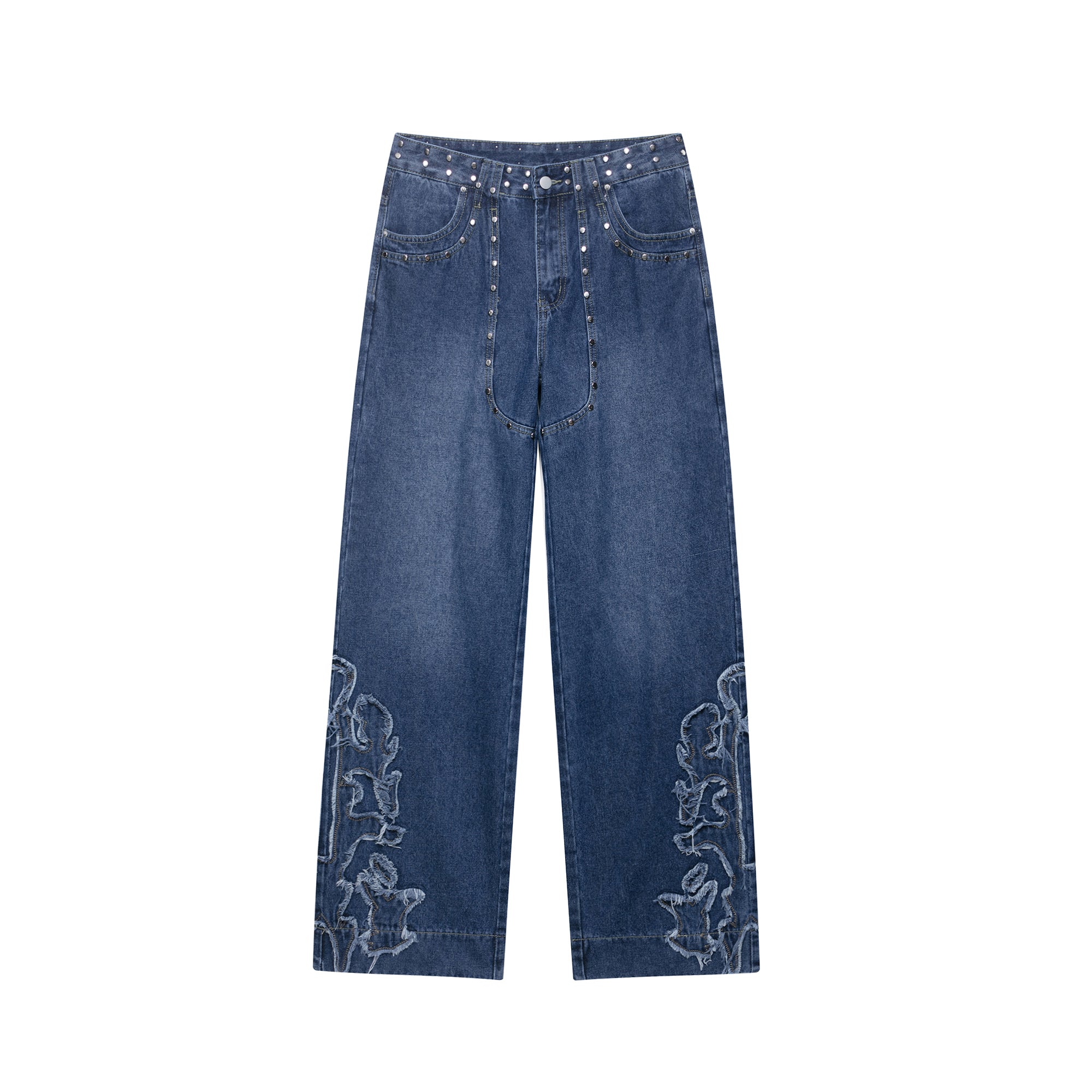 Low Waist Embroidered Denim
