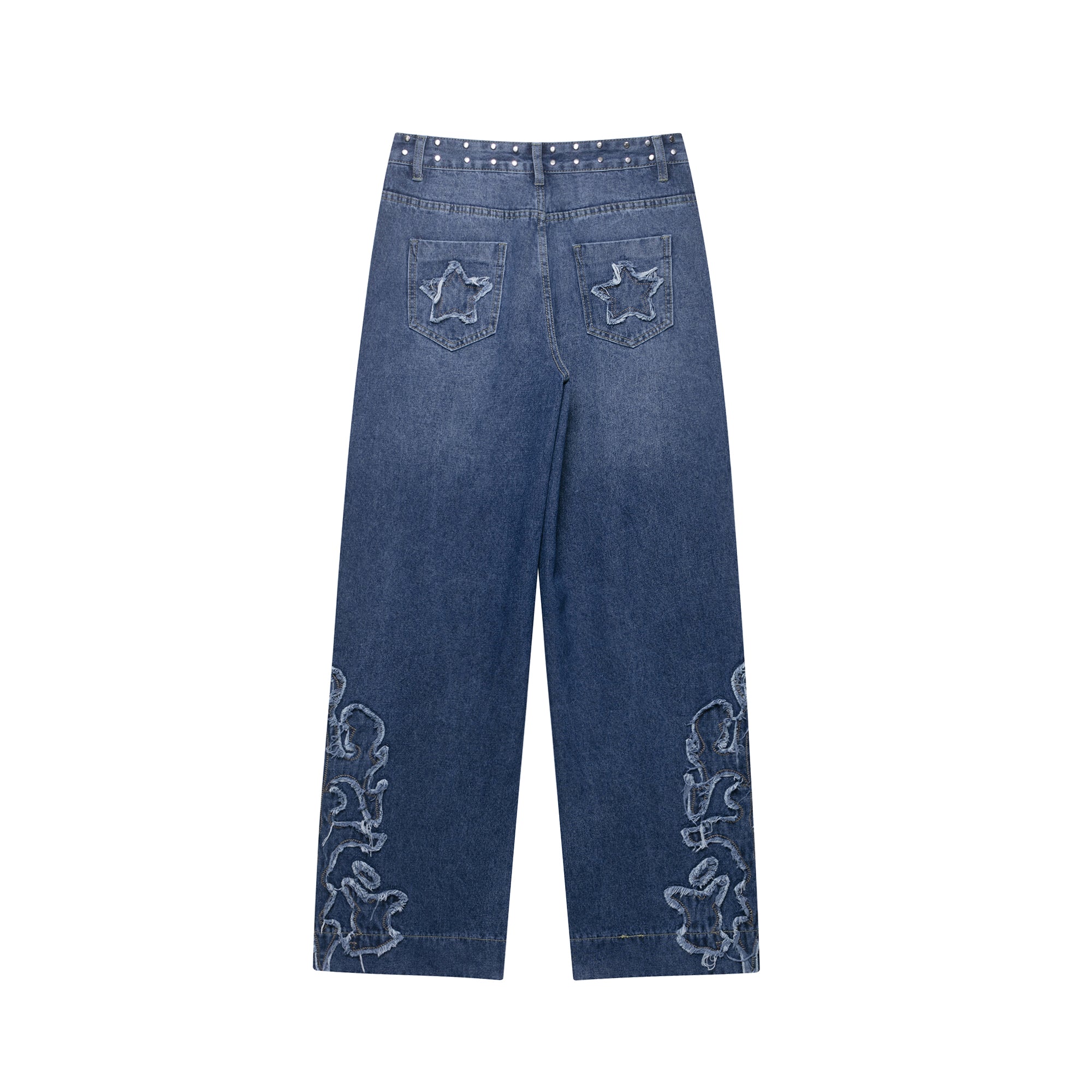 Low Waist Embroidered Denim