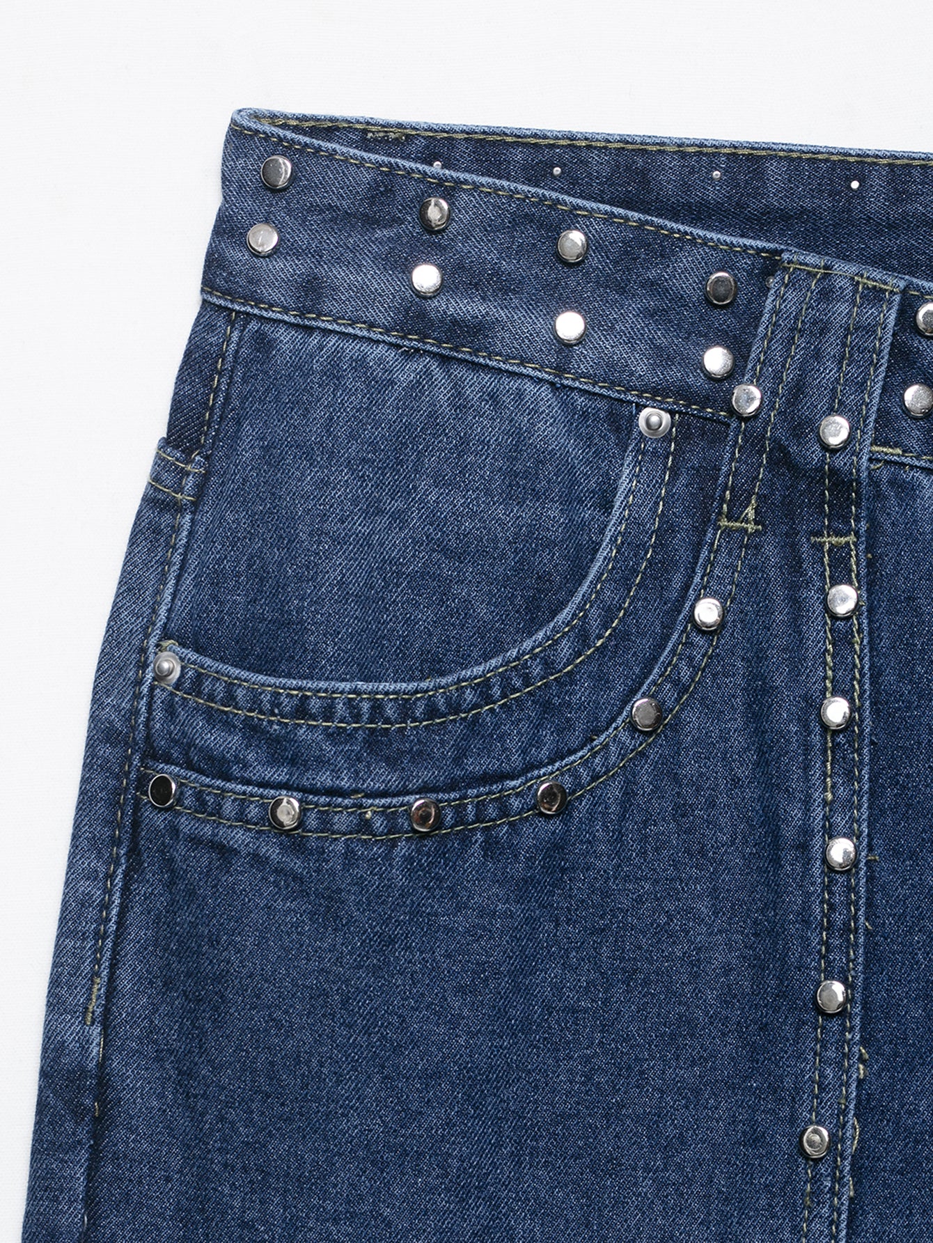 Low Waist Embroidered Denim