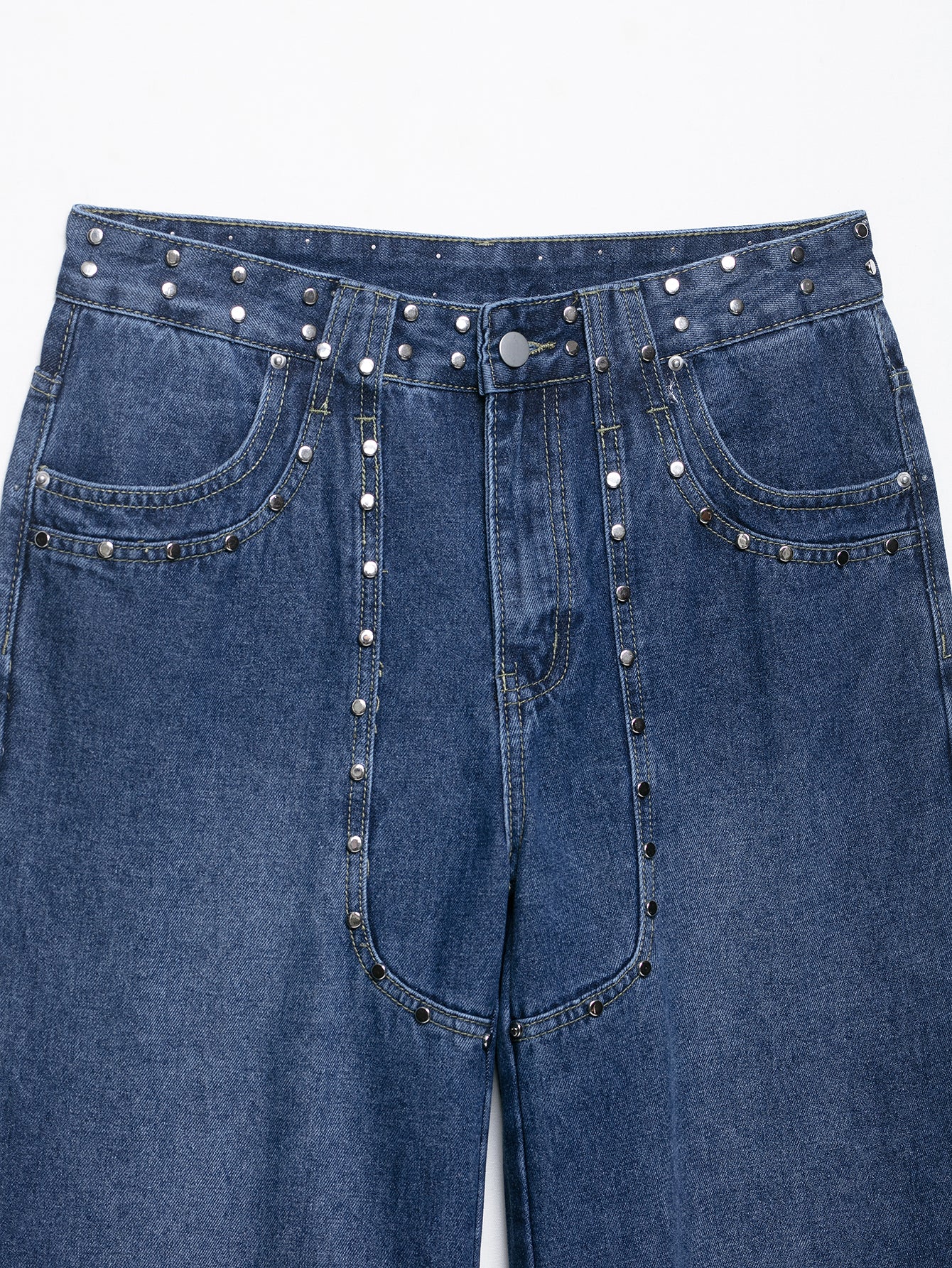 Low Waist Embroidered Denim