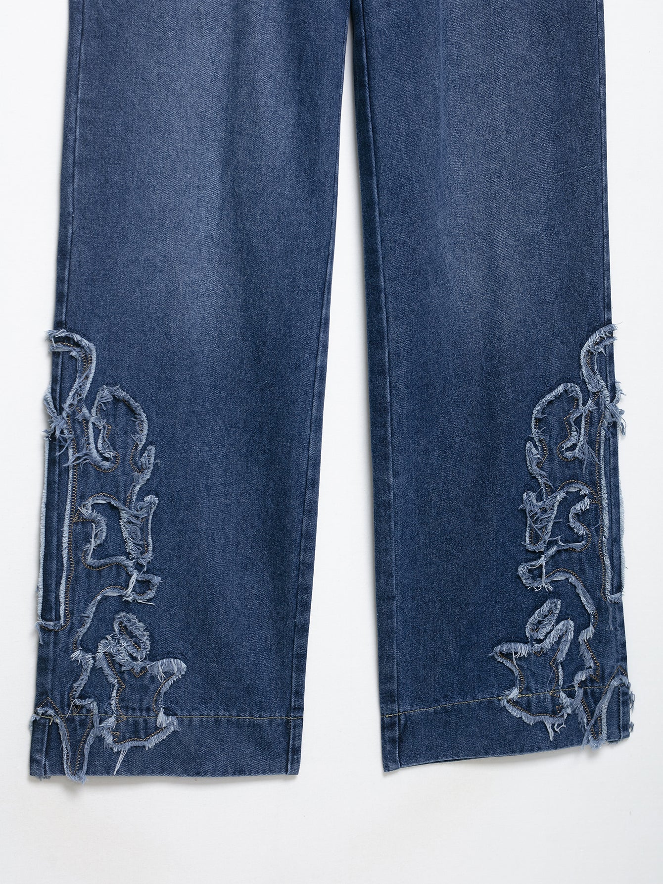 Low Waist Embroidered Denim