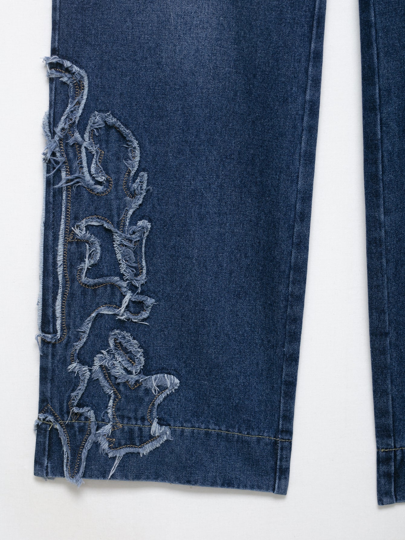 Low Waist Embroidered Denim