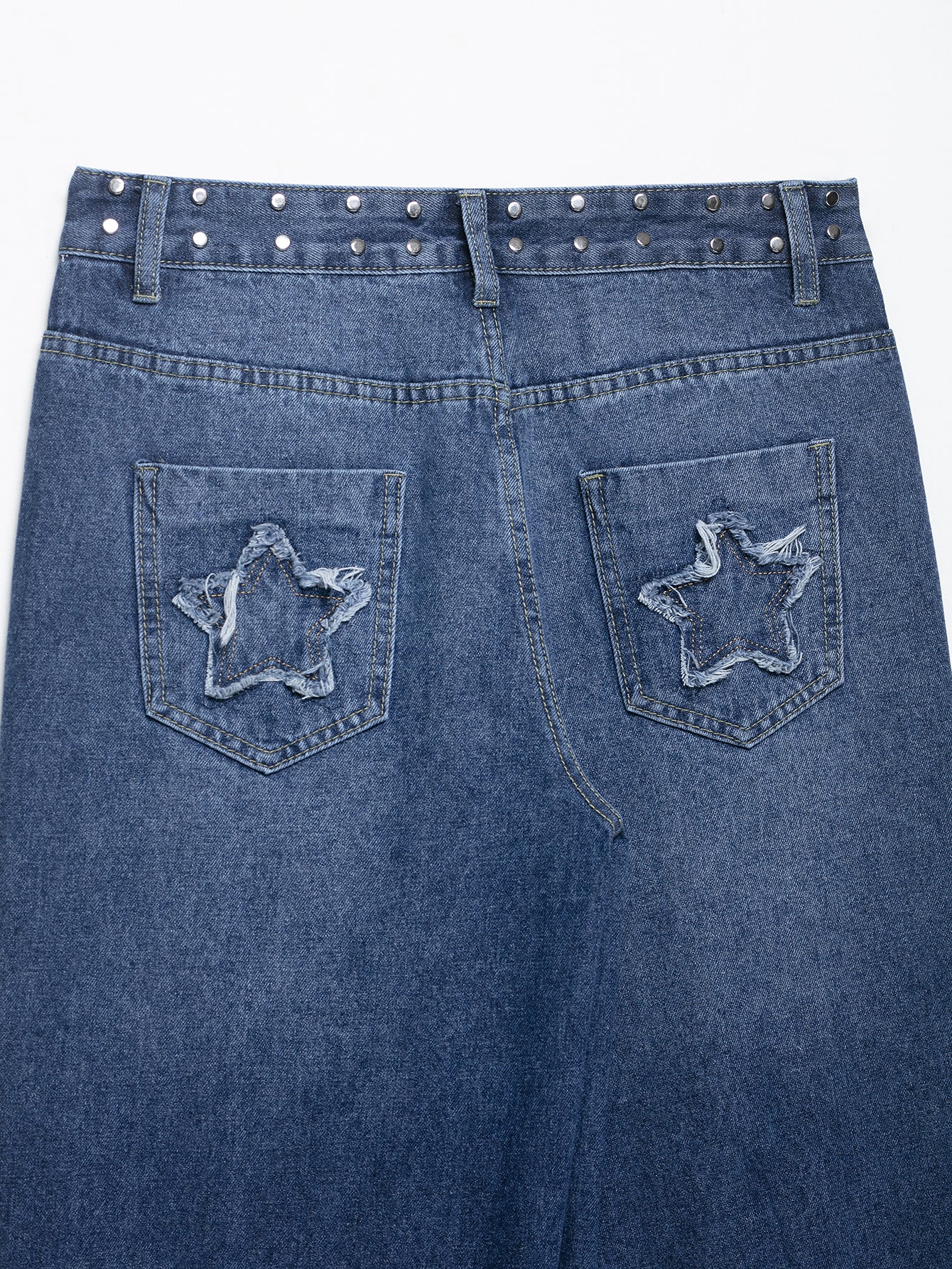 Low Waist Embroidered Denim