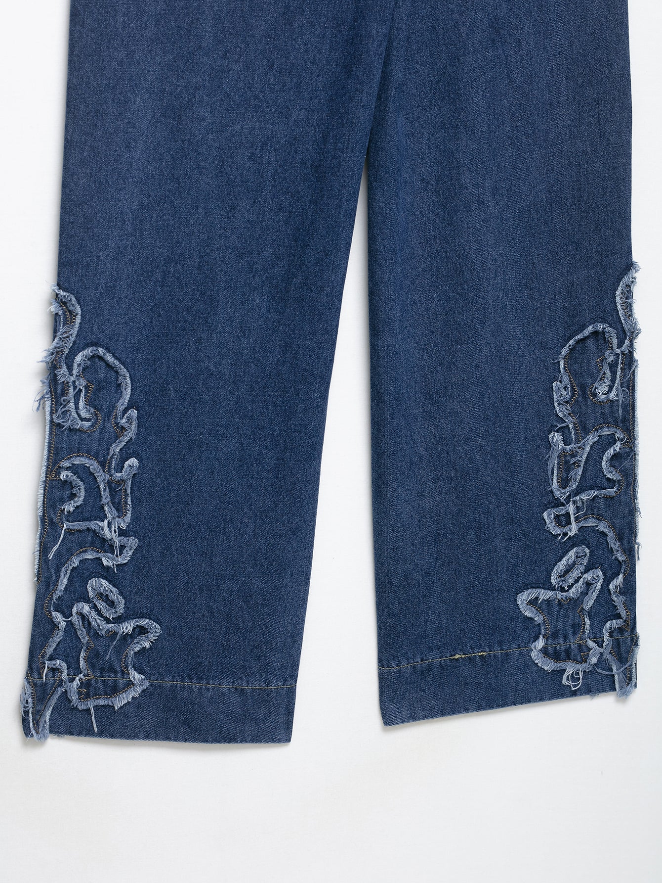 Low Waist Embroidered Denim