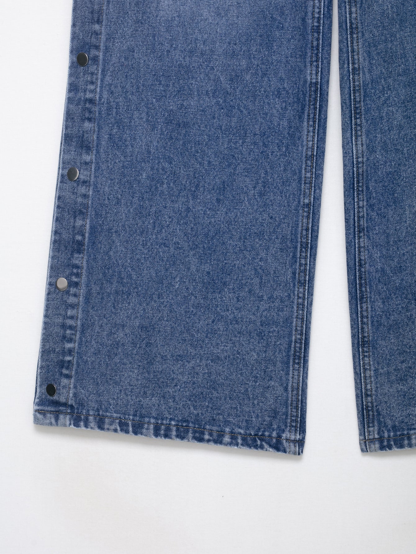 High Waist Buttoned Wide Leg Jeans