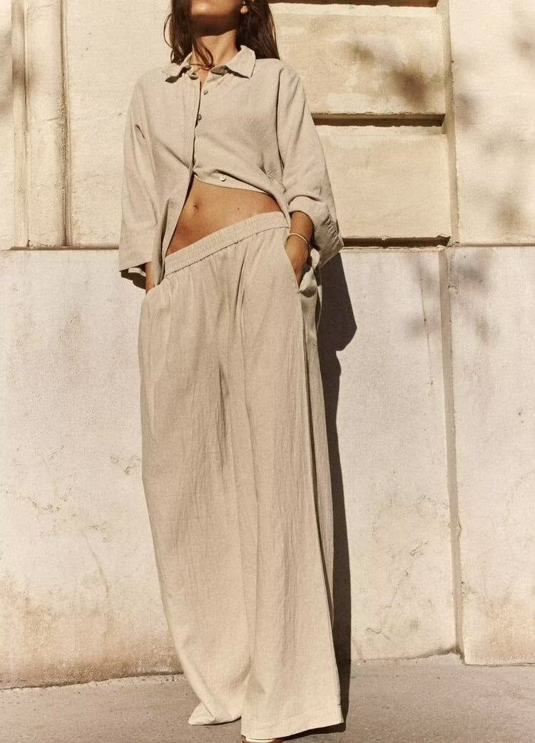 Linen Effect Relaxed Set