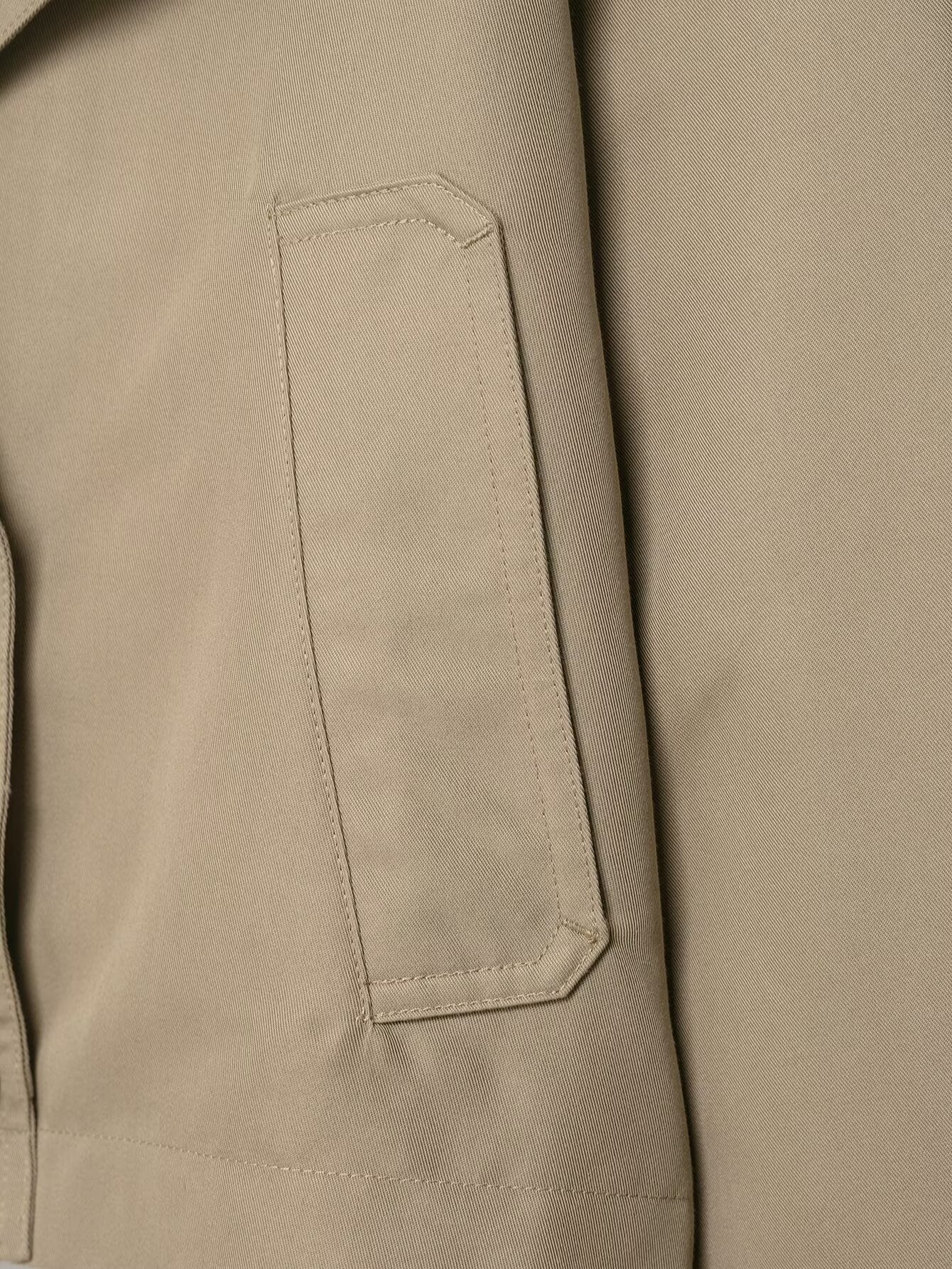 Cropped double breasted trench coat