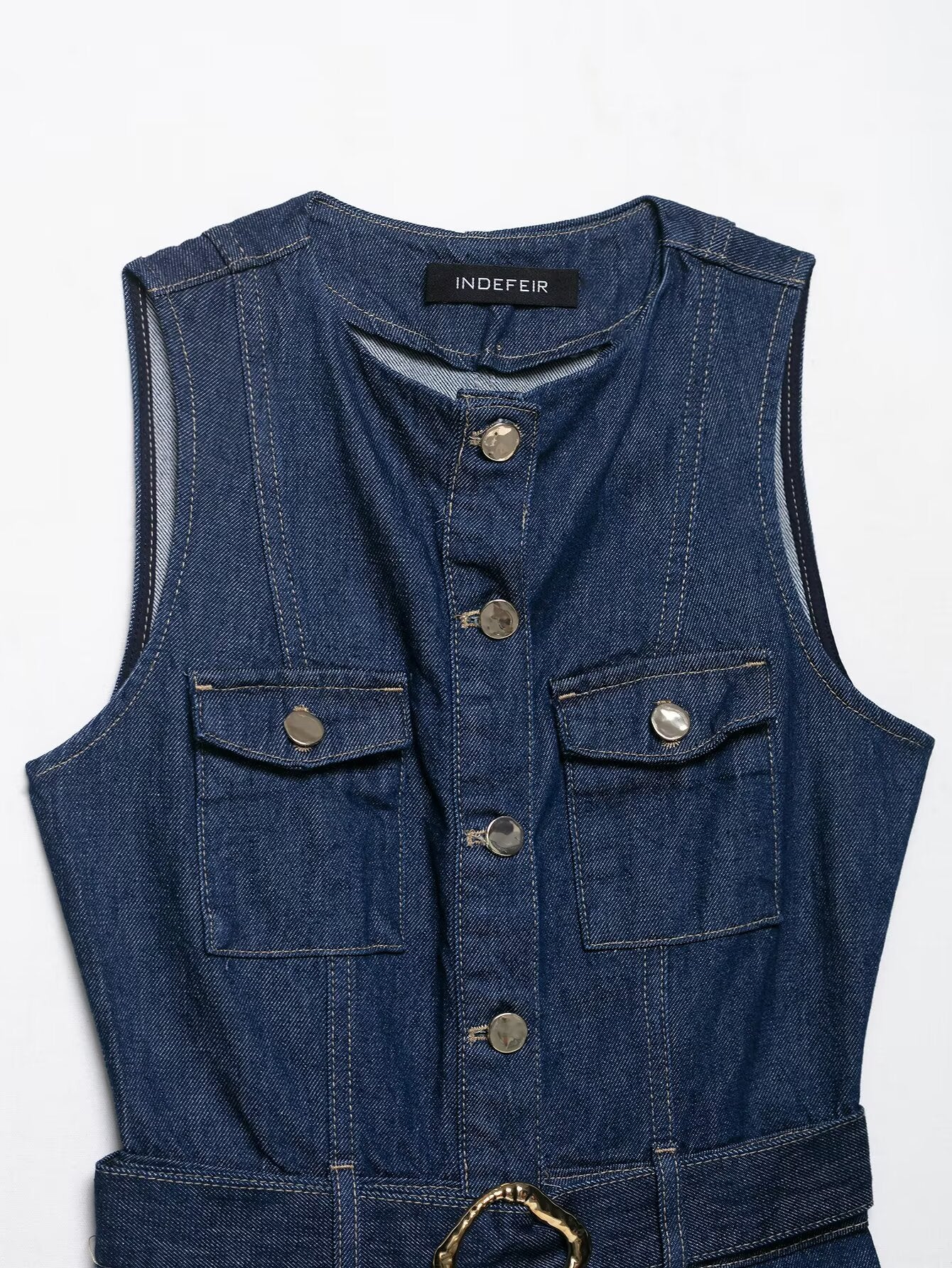Belted Denim Dress