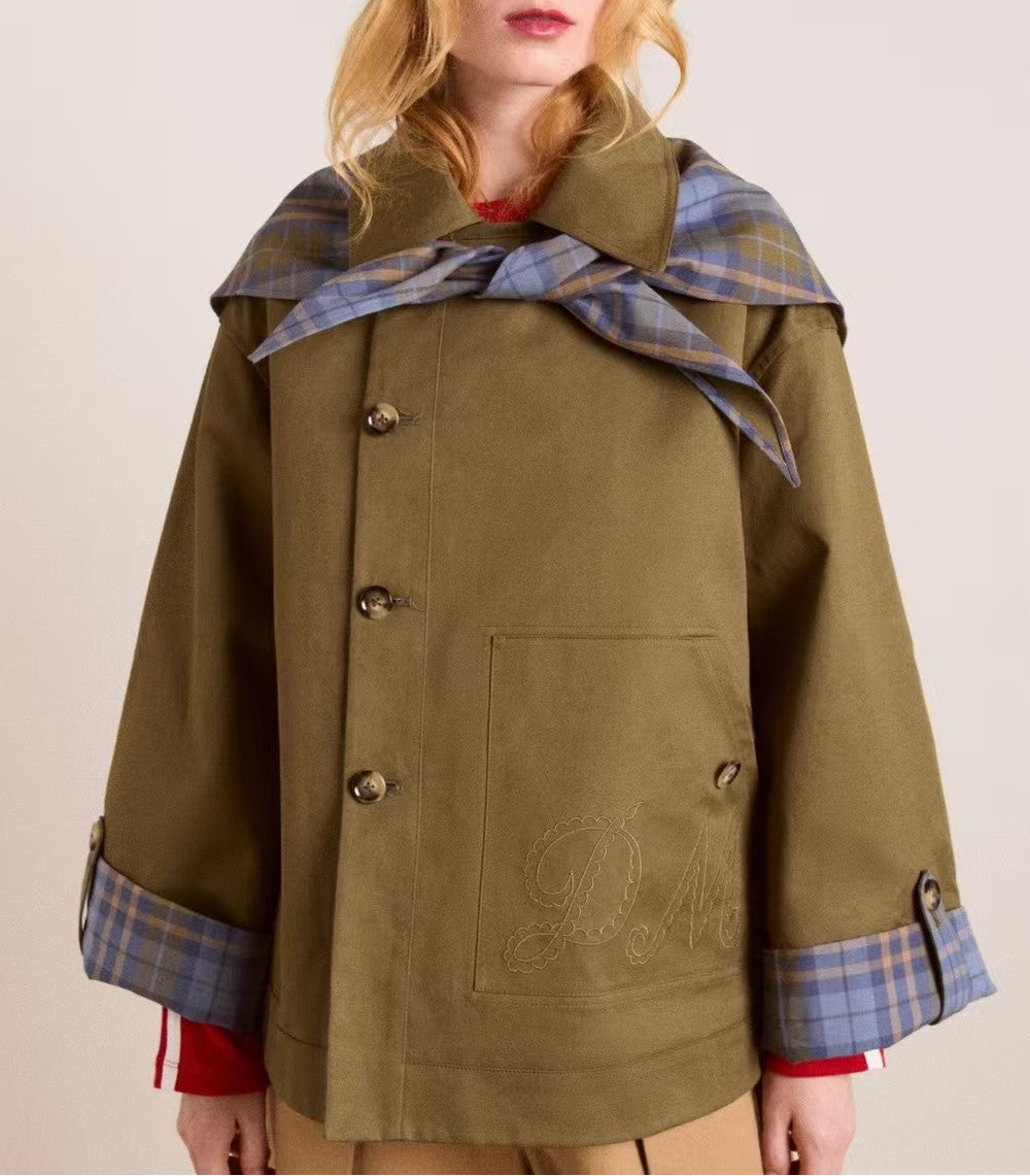 Plaid Collar Double-Sided Coat